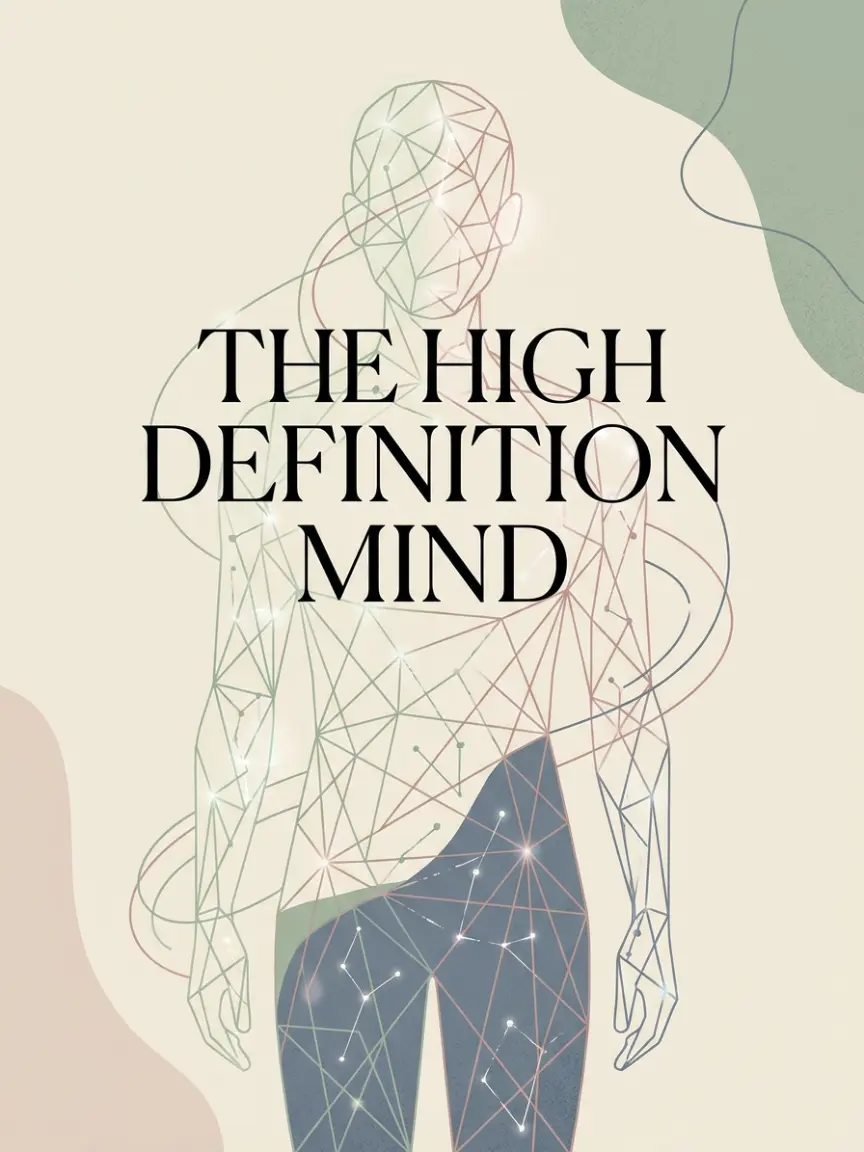 Stylized illustration of a highly sensitive person's mind as a glowing network, focusing on depth and complexity