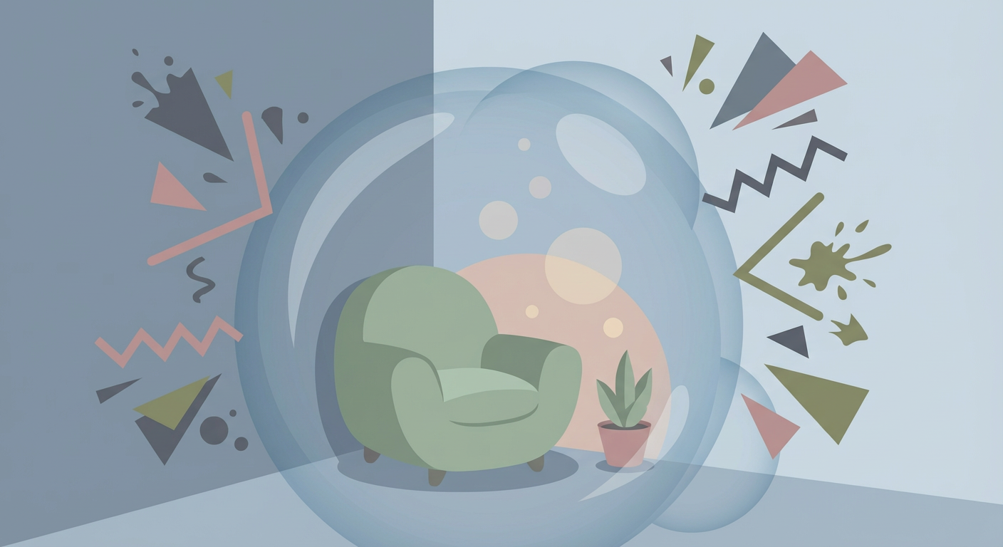 Abstract illustration of a sensory safe space or 